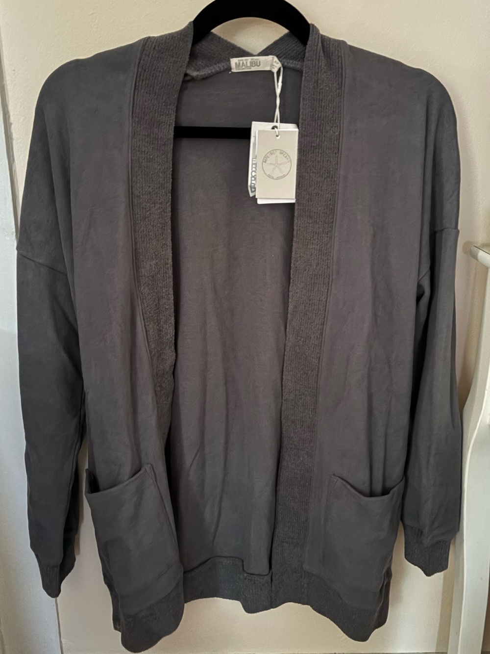 Malibu Collection® Brushed Fleece Sweater Mix Cardigan Womens